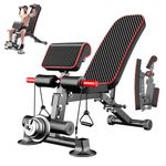Adjustable Weight Bench - Utility Weight Benches for Full Body Workout, Foldable Flat/Incline/Decline Exercise Multi-Purpose Bench for Home Gym (DZ)