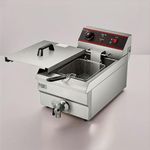 Blend Art Electric Deep Fryer | 10L Stainless Steel Fryer with Temperature Control (50°C - 190°C) | Oil Drain Tap | Basket | 2.5KW Heating for Fries, Chicken, and More | Commercial & Home Use