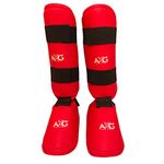 AXG Step in Karate Taekwondo Shin Pad Muay Thai Kick Kickboxing MMA Shin Guard (Medium)