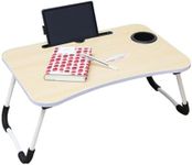 Provecta Laptop Bed Table,Foldable Portable Lap Standing Desk with Cup Slot Notebook Stand,Laptop Stand for Bed, Foldable Table Bed, Laptop Table for Bed, Sofa, Terrace, Balcony, Garden(White)