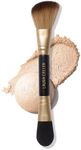 LAURA GELLER NEW YORK Dual-Ended Highlighter Brush - Multipurpose Makeup Brush for Highlighter, Blush, Bronzer and More - Includes Dual-Fiber Vegan Bristles and Satin Paddle for Flawless Application