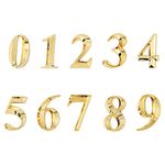 GORGECRAFT 2 Inch House Numbers 3D self Adhesive Door Address Stickers Plaques Home Mailbox Signs for Outside, Pack 0 to 9 (Gold)