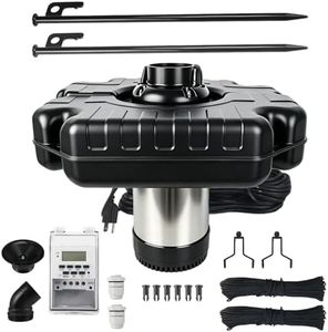 Pond Fountain Aerator, 1HP 750W 110V Stainless Steel Floating Water Fountain Pump with 100Ft Power Cord, Octagon Aerating Decor for Large Small Ponds&Lakes, 2 x 100Ft Traction Rope, Without Lights