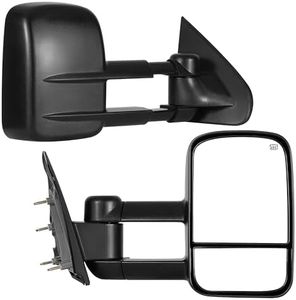 YITAMOTOR Towing Mirrors Compatible with 2014-2018 Chevy Silverado GMC Sierra 1500, 2015-2018 Silverado Sierra 2500 HD 3500 HD, Power Control Heated Manually Folding Telescoping Side Mirror Black