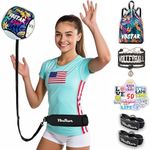 VbStar Volleyball Training Equipment Aid - Practice Your Serving, Setting & Spiking with Ease, Great Solo Serve & Spike Trainer for Beginners & Pro, Perfect Volleyball Gift (Flower Leaf Print)