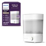 Philips Avent Baby Bottle Sterilizer and Dryer Premium, Removes 99,9% of Bacteria, Chemicals Free, Capacity 6 Bottles/Teats/Accessories, Modular Space Saving Design, Model SCF293