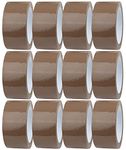 Crimson Starfish 12 x Brown Packaging Tape Rolls 48mm x 66m | Packaging Tape for Packing Parcels, Boxes, Postage, Moving House | Adhesive Parcel & Clear Packing Tape | Moving Out Essentials