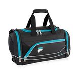 Fila Sprinter 19" Sport Duffel Bag, Black/Teal, Sprinter 19" Sport Duffel Bag