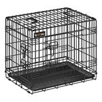 Feandrea Dog Crate, 24-Inch Foldable Dog Kennel with 2 Doors, Removable Tray, Metal Dog Cage, S, Black UPPD024B01