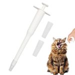 Animal Medicine Feeder Pill Dispenser,Pet Pill Plunger Popper,Ergonomic Design Feeding Dispenser,Reusable Medicine Cat Tablet Dispenser for Dogs & Cats,White