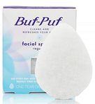 Buf-Puf Regular Facial Sponge, Dermatologist Developed, Removes Deep Down Dirt & Makeup that Causes Breakouts and Blackheads, Reusable, Exfoliating, White, 1 Count