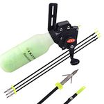 AMEYXGS 3pcs Bowfishing Arrow and Bow Fishing Reel Arrows with Broadheads and Safty Slides for Compound and Bow Recurve Bow Fishing Hunting (PRO Arrow+Reel)