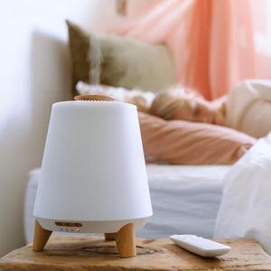 HUSH: Humidifier/Cool Mist Vaporiser + Sound + Red/Colour Light Therapy. Support Sickness/Sleep - Aust Owned - White Noise - Bluetooth Speaker - Remote Control - 24Hr+ Run Time/300ml Water Bowl.