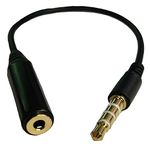 Josi Minea Black 3.5mm Male to 2.5mm Female Headphone Audio Adapter Extender Jack Stereo or Mono for Apple iPhone 6/6S/6+/5S/5 iPad Samsung Galaxy S6/S5/S4 Note 4/3 & most Smartphones & Tablets