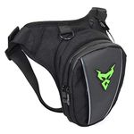 Motorcycle Drop Leg Bag Oxford Waist Pack for Men Women Bum Hip Fanny Belt Purse Pouch Outdoor Travel Hiking Cycling Thigh Daypack Black Green