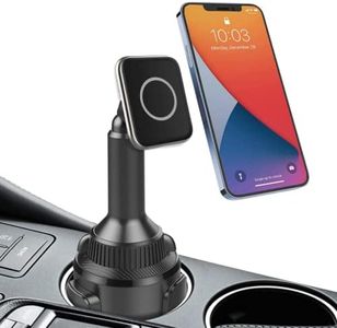 Aporia - Car Cup Holder Compatible with MagSafe for iPhone +12 | 15W Fast Charging Mount Holder Charger with extendable Adjustable arm with 360 Rotation for Driver & Passenger - Black