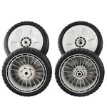 CheeMuii 4 Pack Lawn Mower Wheels Kit 2 Rear Wheels Replace for 42710-VE2-M02ZE and 2 Front Wheels Replace for 44710-VL0-L02ZB Compatible with Honda Lawn Mower HRR216 HRS216 HRT216 etc