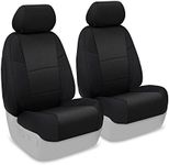 Coverking Custom Fit Front 50/50 Bucket Seat Cover for Select Toyota Camry Models - Neosupreme Solid (Black)