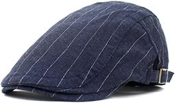 AWOCAN Mens Flat Vintage Style Casual Cap Gatsby Cabbie Newsboy Driving Hat Adjustable (style1-Navy)