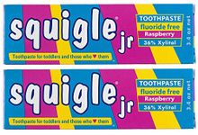 Squigle Jr Toothpaste - For Infants, Toddlers, Airplane Travellers. SLS Free, Fluoride Free, Prevents Canker Sores, Chapped Lips. Soothes, Protects Dry Mouths. Stops Tooth Sensitivity 96.5g (2 pack)