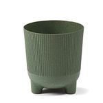 Lamela ARIA ECO WOOD JUMPER Flowerpot Herb Plant | New Season 2022 | Balcony Garden Container Bucket | Unique Surface Design Origina Kids Room | impress? (Ø 16 cm, Forest green)