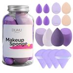 DUAIU Beauty Blenders 16pcs Makeup Sponge for Liquid Foundation Powder Sunscreen and Cream，Powder Puff face sponges With Case，Reusable Wet Dry Dual-use Face Make Up Cosmetics Cleansing
