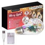 MANSAA M45 Decorative Hanging LED String Light | Yellow | 3.5 Meter 100 LEDs | USB and Battery Operated | Christmas Decor