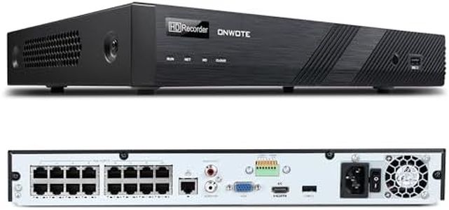 ONWOTE 6K 12MP 16 Channel PoE NVR, Smart AcuSearch, 16CH Security Video Audio Recorder (Built-in 16 PoE Ports), Only Work with ONWOTE 12MP/4K 8MP/6MP/5MP POE IP Cameras, Support 20TB (No HDD Included)