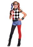 Rubie's Official DC Super Hero Girl's Deluxe Harley Quinn Costume - Small, Black, Red and Blue