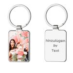 EAQ Personalised Keyrings Personalised Photo Keyring Custom Keychain Engraved Text for Wedding, Birthday, Mother's Day, Gifts