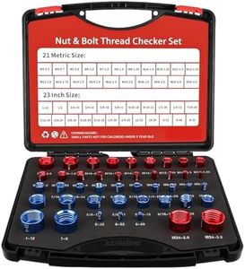 JoblikeBrez Thread Checker, 44Pcs Nut and Bolt Thread Checker, 23 Inch & 21 Metric Box Set Thread Gauge, Nut and Bolt Identifier Gauge Suitable for Size Checker of Bolts or Nuts in Narrow Areas