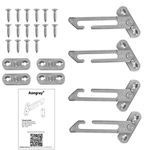 2 Pairs Window Restrictors Locks,Aongray Window Restrictor Hook Window for UPVC Stainless Steel 304 Security Lock Child Lock Restrictor catch Safety Catch with Screws (Silver,2 pairs)