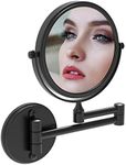 Fixsen 8-Inch Two-Sided Wall Mount Swivel Makeup Mirror Shaving Mirror with 10x Magnification 12-Inch Extension 360 Degree Rotation Matte Black