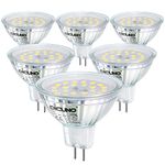 DiCUNO MR16 LED Bulb 12V 50W Halogen Equivalent, Non-dimmable, GU5.3 Bi-pin Base 5W 500lm Daylight White 6000K for Track, Landscape Light, 6 Packs