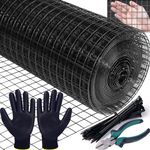 SUNMORN Hardware Cloth, 1/2 inch Mesh, 16 inch x 50 feet, 18 Gauge Chicken Wire, 100PCS Zip Ties, Cutting Pliers, Gloves for Chicken Coop, Rabbit Cages, Garden (1/2 inch 18 Gauge)