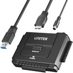 UNITEK USB 3.0 to IDE SATA Converter External Hard Drive Adapter for 2.5/3.5 Inch HDD SSD Hard Drives Support OTB with External DC 12V 2A