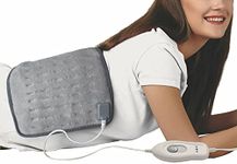 FEDORA EMPIRE Orthopaedic Electric Heating Pad | Pain Relief Heating Belt with Temperature Controller for Lower Back, Knee, Shoulder, Cramps, and Neck Pain Relief (EXTRA LARGE GREY)