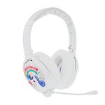 BuddyPhones Cosmos+ Active Noise Cancelling Bluetooth Headphones for Kids - Over-Ear Volume Limiting Foldable Wireless Headphones with Boom Microphone, 24-Hours Battery Life, Snow White