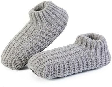LEMZONE Men's Cozy Slipper Socks Non Slip Winter Warm Indoor Soft Sole Sock Shoes with Sherpa Lining