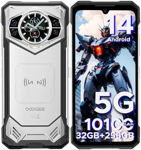 DOOGEE S200 Rugged Smartphone 5G Unlocked, 256GB+32GB Rugged Phone with 1.32" Rear Screen, 10100mAh Battery, Android 14,100MP+20MP Night Vision Camera, 6.72", 120Hz, NFC, 5G Dual SIM