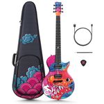 Electric Guitar Shinichi Kobayashi Signature Loong Nova Go Sonic Smart Electric Carbon Fiber Guitarra with 10W Wireless Speaker, Onboard Presets, Charging Cable, Adjusting Wrench, and Gig Bag