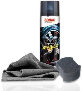 Auto Reifenpflege Set | Sonax ReifenGlanz Special Edition 500ml + Applikator Pad + Mikrofasertuch | Reifenglanzspray zur Pflege und Auffrischung von Reifen