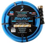 Zephyr Next-Gen Garden Hose (1/2" x 25ft, Ultra-Light Flexible Rubber, Brass Fittings), Blue