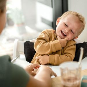 hauck Beta+ Wooden High Chair – Whitewashed Adjustable Seat