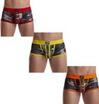 JOCKMAIL 3 Pack Mens Camoflage Underwear Boxers Sexy Classic Printed Camouflage Men Underwear Panties (463-Yellow+Red+Orange,M)