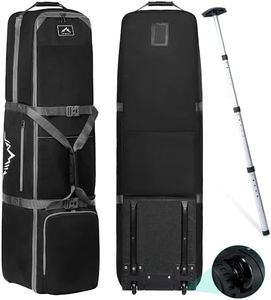 GoHimal Golf Travel Bag with Adjustable Support Rod, 900D Heavy Duty Oxford Fabric Golf Travel Case for Airlines with Wheels