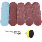 25mm 1" Sander Disc Sanding Disk 100 180 240 1500 3000 Grit Paper with 1inch Abrasive Polish Pad Plate + 1/8" Shank for Dremel Rotary Tool