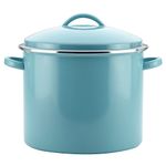 Farberware Enamel-on-Steel Large Covered Stockpot, 16-Quart, Aqua