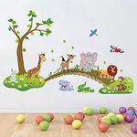 JAAMSO ROYALS Jungle Animals Wall Stickers for Kids, Wall Stickers for Kids Room, Kids Wall Stickers for Kids Room, Kids Room Wall Sticker (90CM X 60CM)