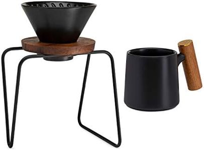 ChefWave Coffee Enthusiast Bundle Set - Single Serve Pour Over Coffee Maker Set w/Coffee Mug, Compatible with No. 2 Filter, V60 Dripper, BPA free, 2 Way Drip Coffee Maker (2 Items)